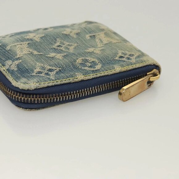 LOUIS VUITTON Monogram Denim Mini Zippy Wallet Wallet Blue M95342 LV Auth 135447 - Picture 5 of 13